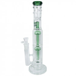 GHODT Bong Double-Percolator 35cm Green GH3