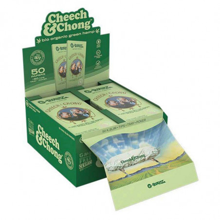 G-Rollz Cheech & Chong Classic KS Organic Green Hemp + Tips + Tray