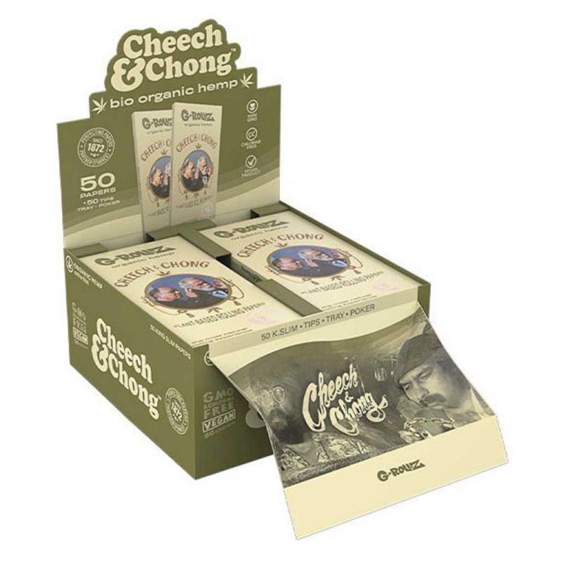 G-Rollz Cheech & Chong Classic KS Organic Hemp + Tips + Tray