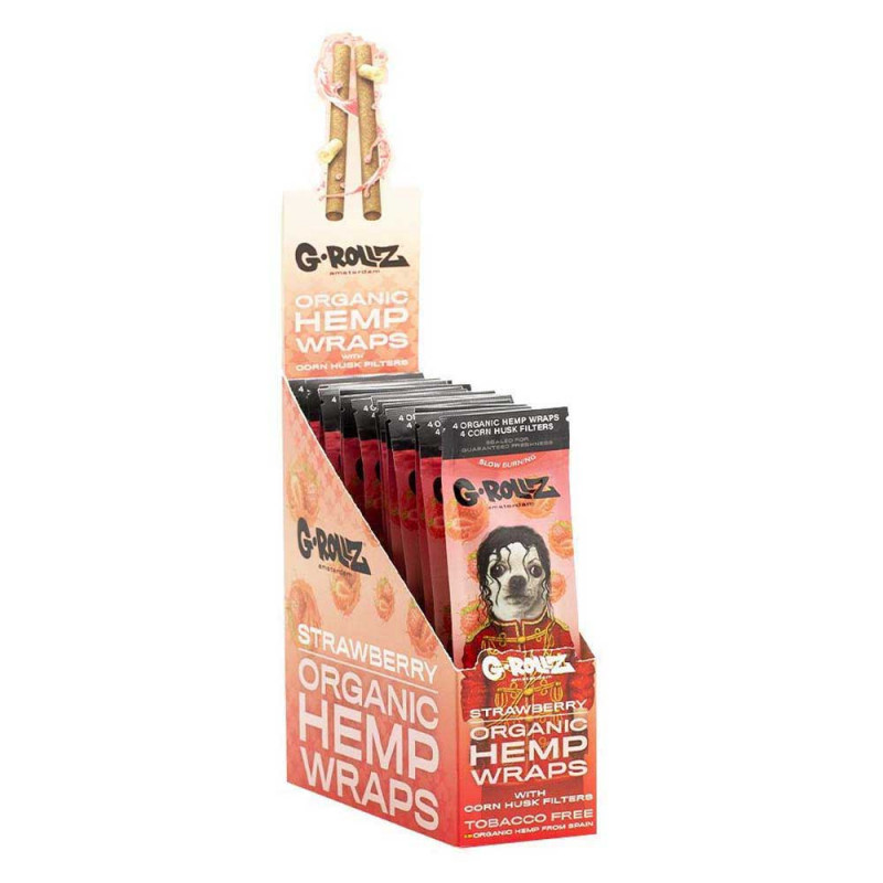 G-Rollz Organic Hemp Wraps + Tips - Strawberry