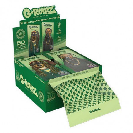 G-Rollz Reggae Rap KS Organic Green Hemp + Tips + Tray