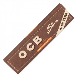 OCB Unbleached Slim + Tips - 32 Booklets