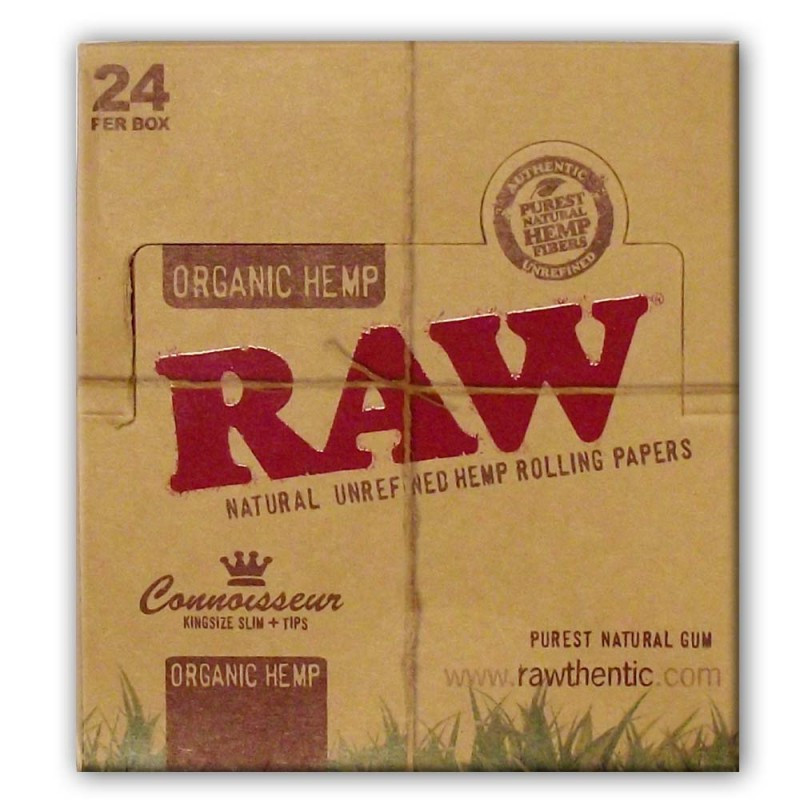 RAW Papers Kingsize Slim Connoisseur ORGANIC HEMP 24er Box