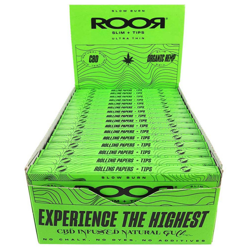 ROOR Organic Hemp Slim Papers + Tips VE